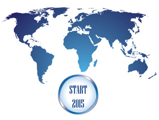 World map countries blue gradient start 2015