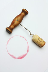 corkscrew and cork