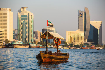  Boats on the Bay Creek in Dubai, UAE