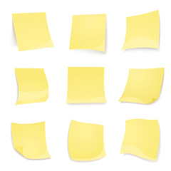 Vector yellow stick note isolated on white background