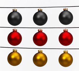Christbaumkugeln in den Deutschen Nationalfarben
