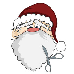 Santa Faces - Santa Claus with scissors
