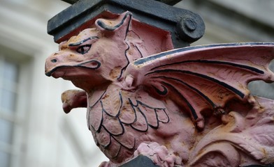 Sculpture of dragon from Cardiff