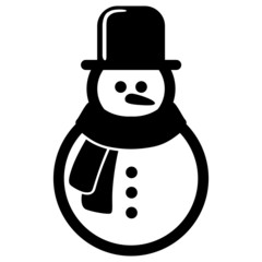 Icon Schneemann, Vektor, schwarz, freigestellt