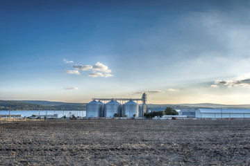 Grain elevators at sea channel
