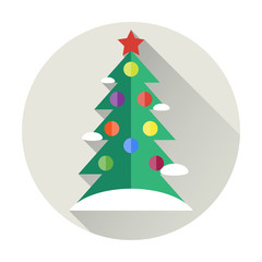 Christmas tree flat icon