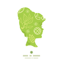 Vector environmental girl portrait silhouette pattern frame