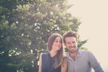 young beautiful couple lovers