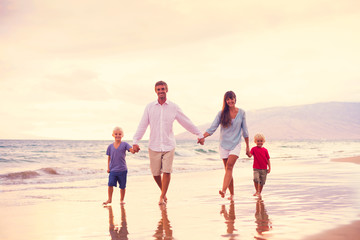 Happy Family with Two Young Kids