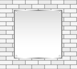 Silver frame on a white wall vector