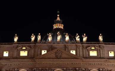 Saint Peter Basilica at night