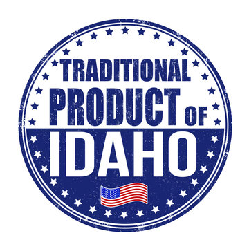 Traditional product of Idaho stamp