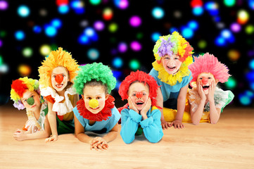 Funny clowns at the party