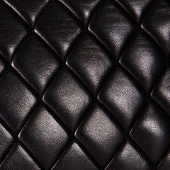 Black quilted  natural leather