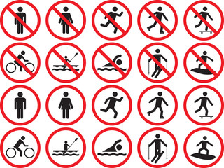 Pictogram people signs illustrated on white