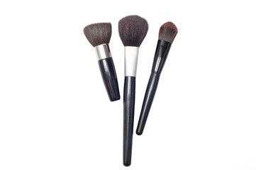 Professional make-up brushes cosmetic isolated on white backgrou
