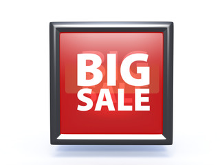 Big sale square icon on white background