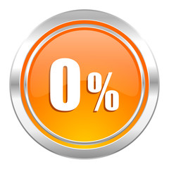 0 percent icon, sale sign