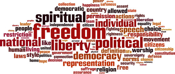 Freedom word cloud concept. Vector illustration