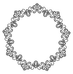 Black tribal frame in ethnic style, vector