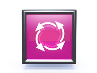 recycle square icon on white background