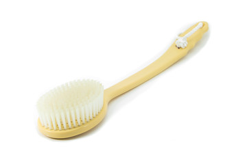 wooden soft body brush isolated on white background