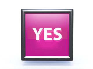 yes pointer icon on white background