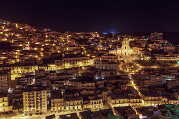 Night view of Modica, Sicily, Italy