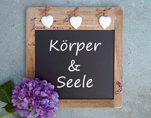 Körper und Seele - Kreidetafel
