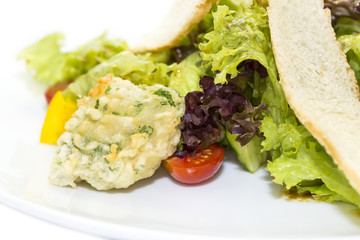 salad with cheese and herbs and vegetables