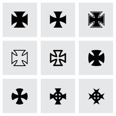 Vector black choppers crosses icon set