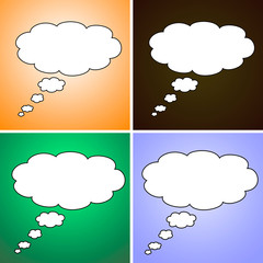 Four bubble in blank with differents colors