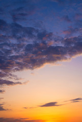 Sky background on sunset