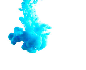 Cloud of ink in water isolated on white