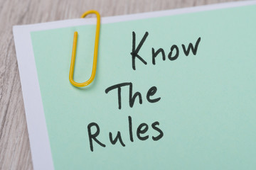 Know The Rules ! Written On Green Note