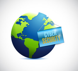 cyber security globe and banner