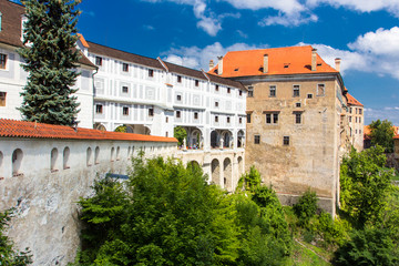 Fototapeta na wymiar Beautiful view to castle in Cesky Krumlov, Czech Republic