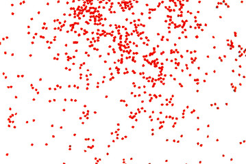 red  glitter falling isolated on white
