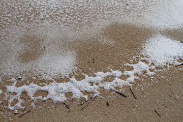 Foam at th side of the beach