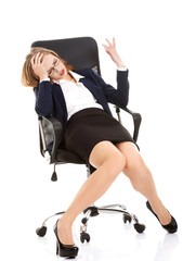 Fototapeta premium Businesswoman sitting on a chair