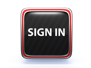 sign in square icon on white background