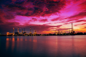 Fototapeta na wymiar Oil Refinery Plant at sunrise, Thailand