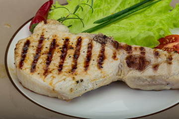 Grilled pork steak