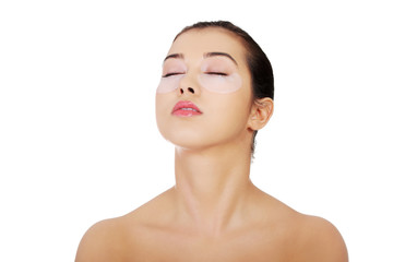 Woman with an eye mask