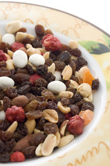 Mixed Nuts and Dried Mango in a Dish