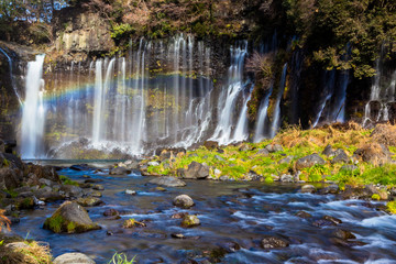 Rainbow at Shiraito no Taki waterfall