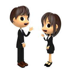 紹介する男女のビジネスシーン