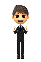 気弱に応援するビジネスマン