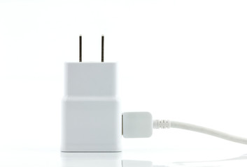 white adapter charger