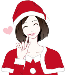 女性サンタ　スマイル